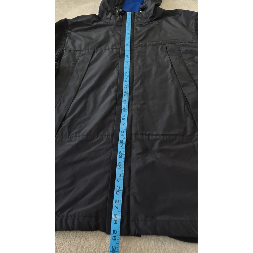 Banana Republic Jacket Hybrid‎ Knit Sleeve Hooded Windbreaker XL Black Techwear